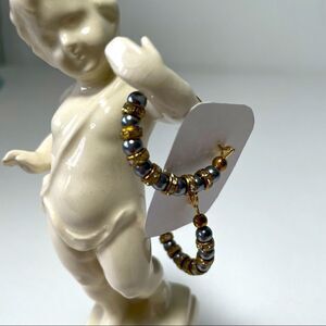 Hoop Earrings with Pearl and crystal